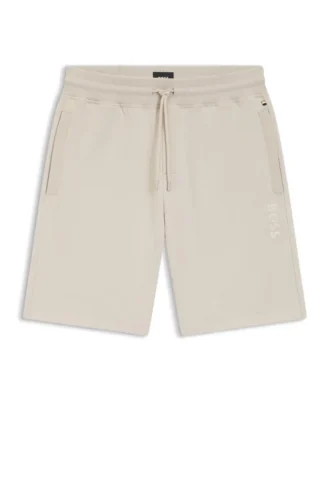 Shorts i bomullsfrotté med kedjesydd logotyp