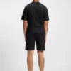 Shorts i bomullsfrotté med logotyp och rand