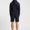 Shorts i bomullsfrotté med logotyp och rand
