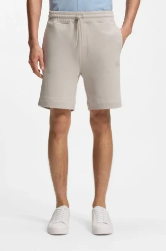 Shorts i bomullsfrotté med logotyp-patch