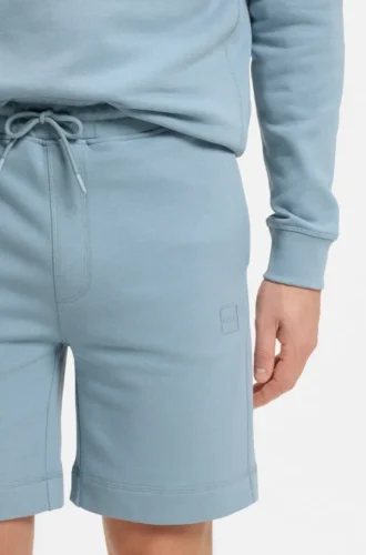 Shorts i bomullsfrotté med logotyp-patch