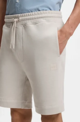 Shorts i bomullsfrotté med logotyp-patch