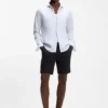 Shorts i linneblandning med modern passform