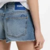 Shorts i normal passform i blå denim