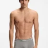 Shorts i stretchbomull med upprepade logotyper