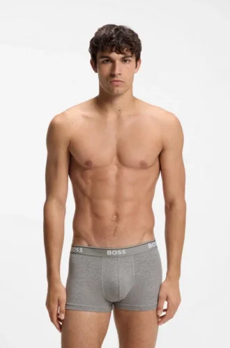 Shorts i stretchbomull med upprepade logotyper