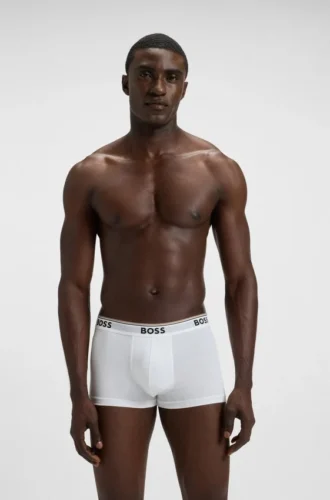 Shorts i stretchbomull med upprepade logotyper