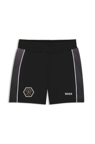 Shorts i stretchjersey med logotryck