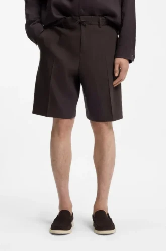 Shorts med avslappnad passform i Tech Linen