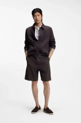 Shorts med avslappnad passform i Tech Linen