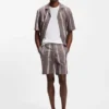 Shorts med tryckt mönster i stretchbomull