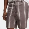 Shorts med tryckt mönster i stretchbomull
