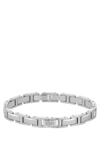 Silverfärgat armband med H-länkar och logolås