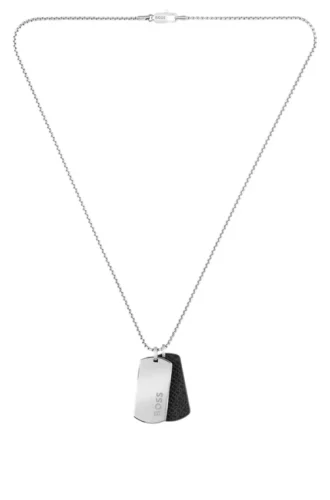 Silverfärgat halsband med dubbel hänge