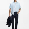 Skjorta i linne med normal passform