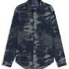 Skjorta i oversized-passform i denim med jacquardmönster