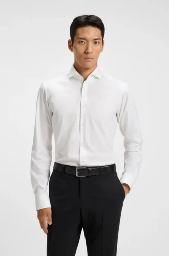 Skjorta i stretch-twill med normal passform