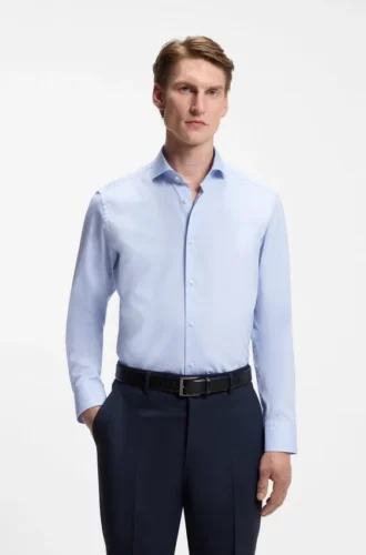 Skjorta i stretch-twill med normal passform