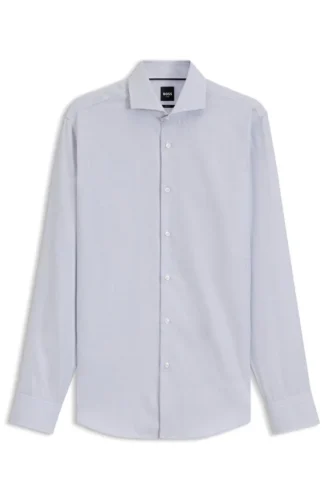 Skrynkelfri slim fit-skjorta i bomulls-dobby
