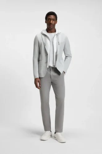 Slim fit-byxor i en stretchig bomullsblandning