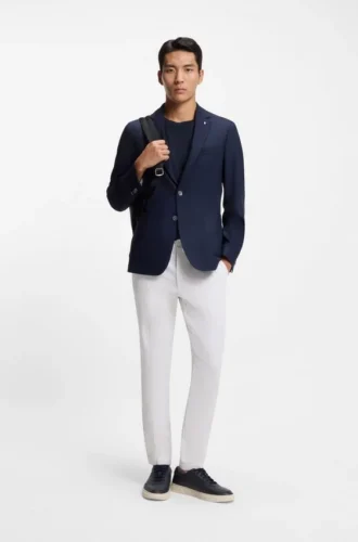 Slim fit-byxor i en stretchig bomullsblandning