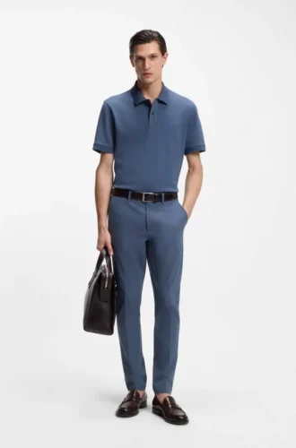 Slim fit-byxor i en stretchig bomullsblandning