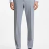 Slim fit-byxor i mönstrad stretchchiffong