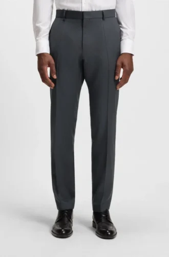 Slim fit-byxor i serge av nyull