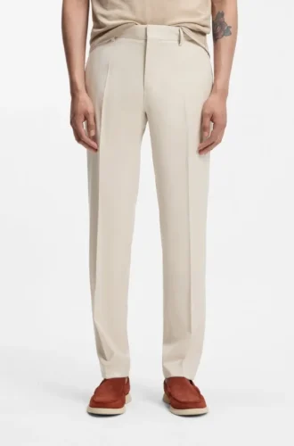 Slim fit-byxor i serge av nyull