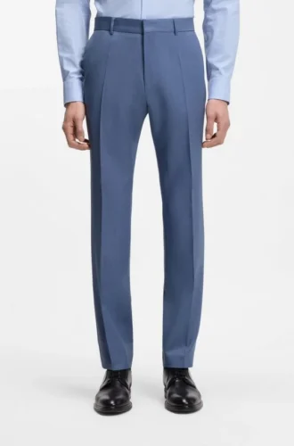 Slim fit-byxor i serge av nyull