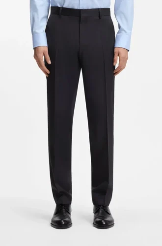 Slim fit-byxor i serge av nyull