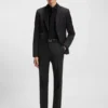Slim fit-byxor i serge av nyull