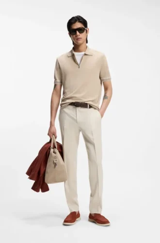 Slim fit-byxor i serge av nyull