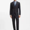 Slim fit-byxor i serge av nyull