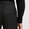 Slim fit-byxor i serge av nyull