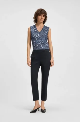 Slim fit-byxor i stretchbomull