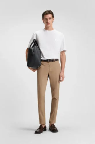 Slim fit-byxor i stretchbomull