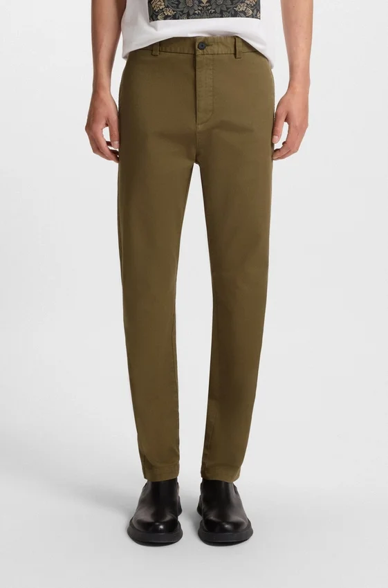 Slim fit-byxor i stretchig bomullsgabardin Slim fit-byxor i stretchig bomullsgabardin