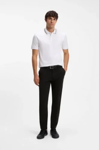Slim fit-byxor i stretchig bomullsgabardin