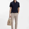 Slim fit-byxor i stretchig bomullsgabardin