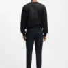 Slim fit-byxor i stretchig bomullsgabardin