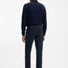 Slim fit-byxor i stretchig bomullsgabardin