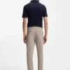 Slim fit-byxor i stretchig bomullsgabardin