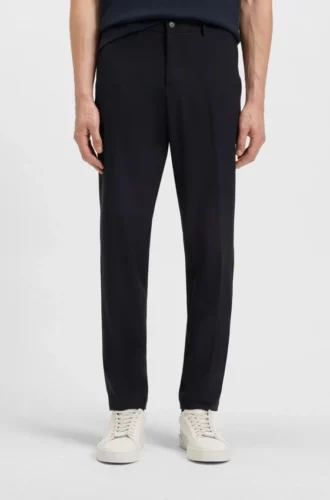 Slim fit-byxor i stretchtyg med mikromönster