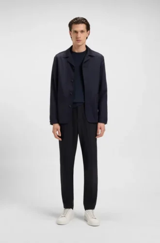 Slim fit-byxor i stretchtyg med mikromönster