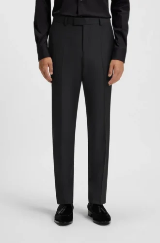 Slim fit-byxor i stretchull