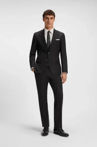 Slim fit-byxor i stretchull