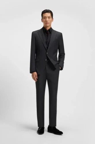Slim fit-byxor i stretchull