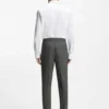 Slim fit-byxor i ullblandad sharkskin