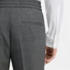Slim fit-byxor i ullblandad sharkskin